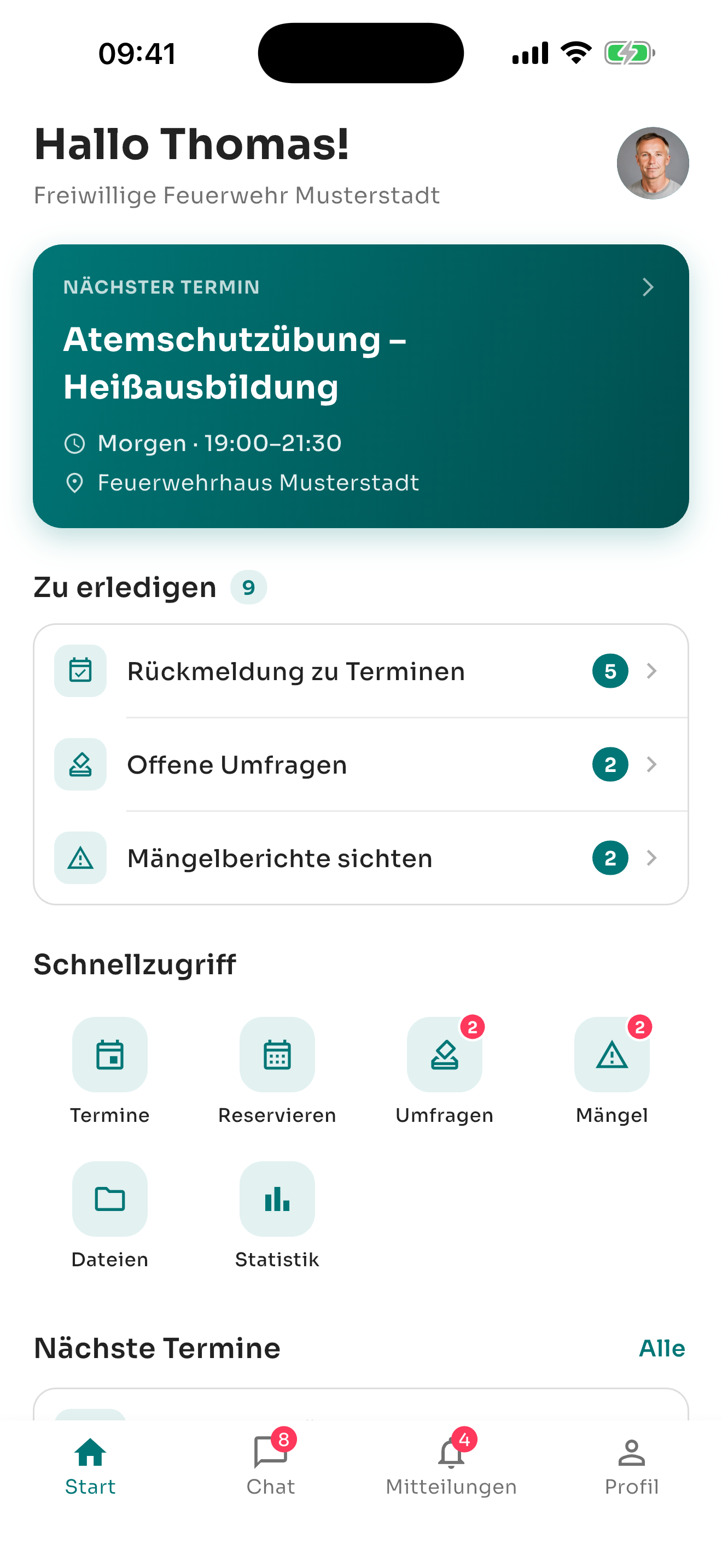 echoBOS App – Dashboard