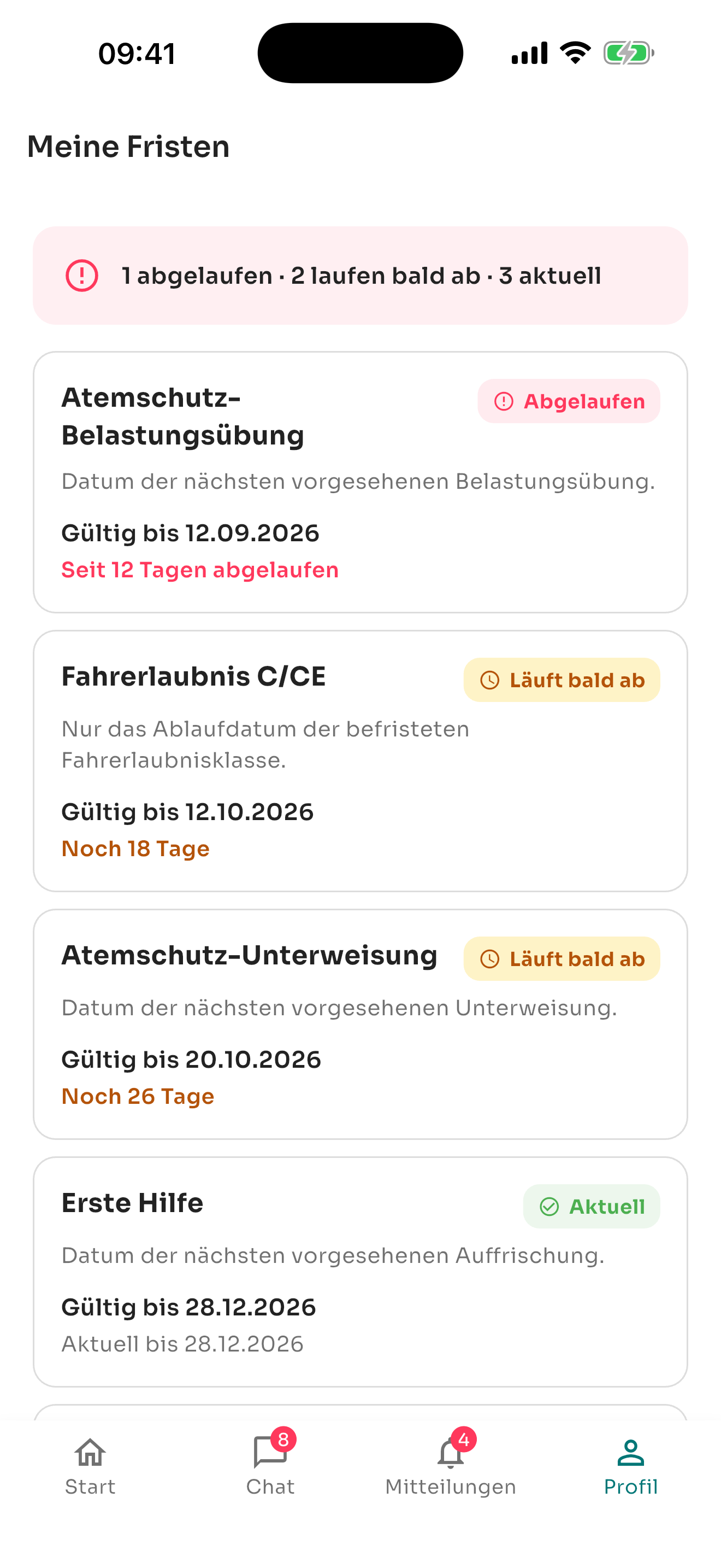 echoBOS App – Fristen im Blick