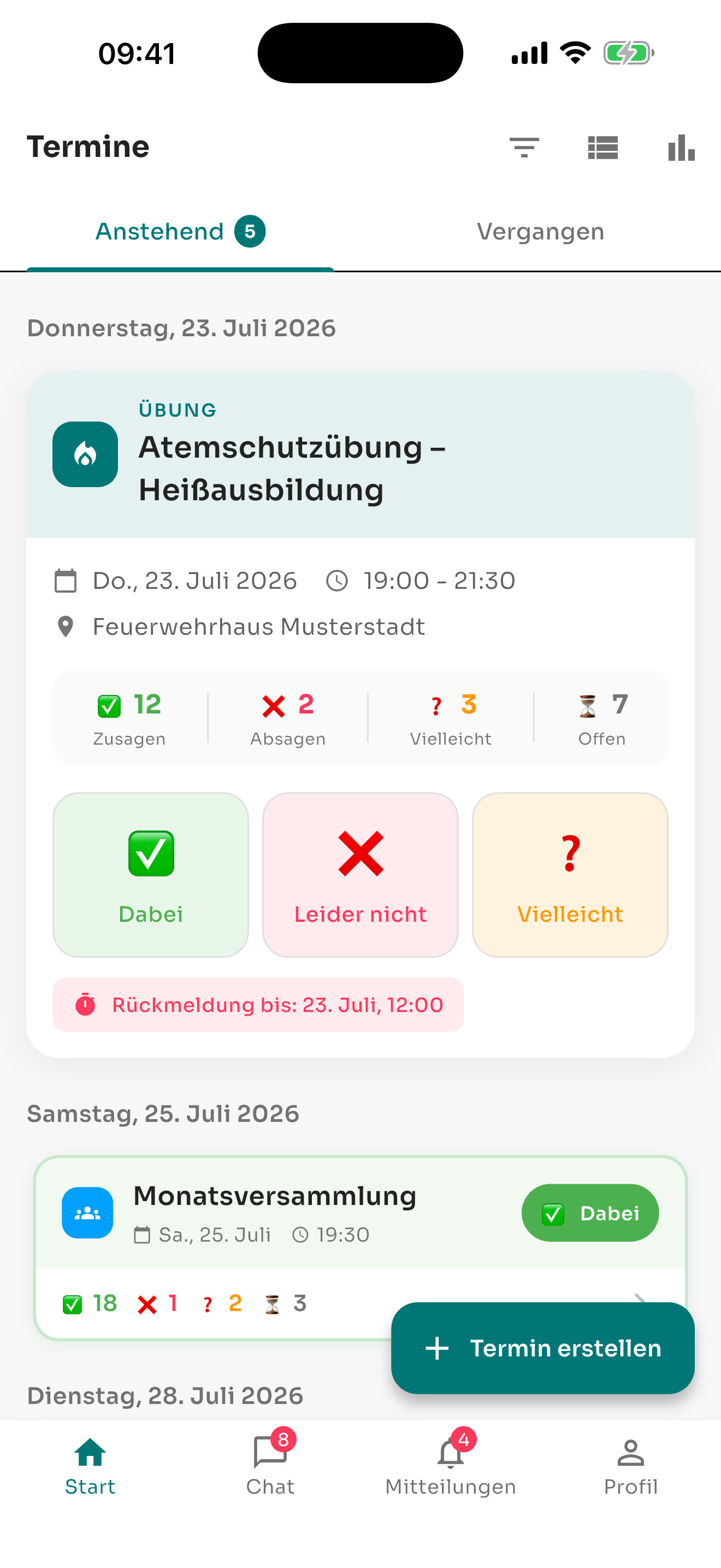 echoBOS App – Termine & Einsatzplanung
